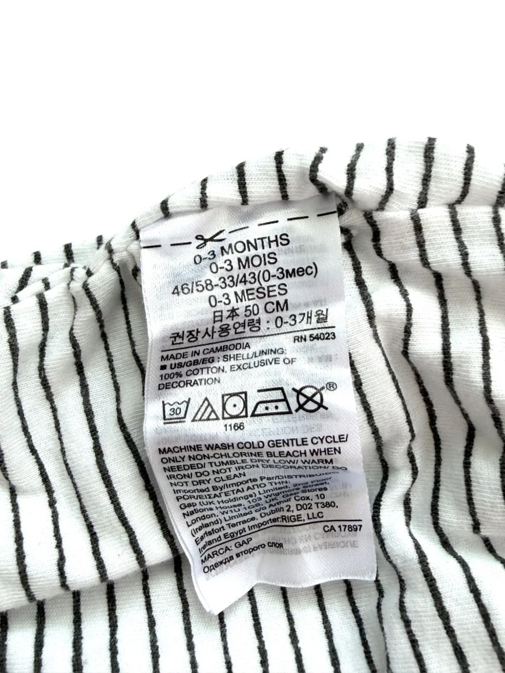 Baby Gap Reversible Pants Light Gray Polka Dots Stripes Size 0-3M Gender Neutral